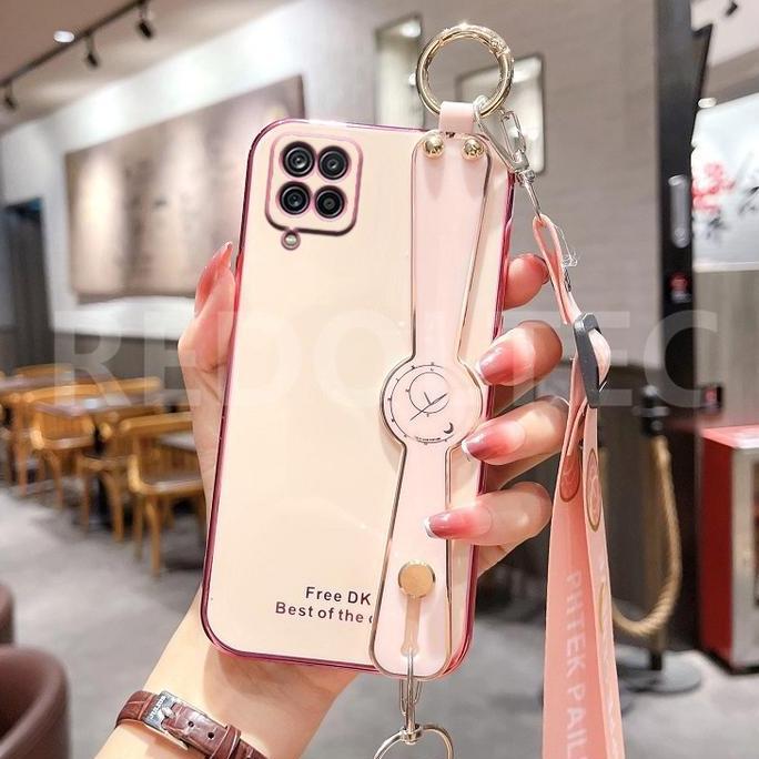 CASE SAMSUNG M12 A12 SOFT CASE PLATING TALI SLEMPANG PREMIUM CASING HP