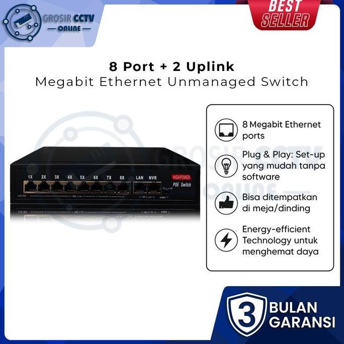 Switch POE Hub 8+2 Port / Switch POE 8 Port