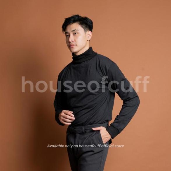 Turtle neck pria lengan panjang kaos slim fit kerah tinggi SIZE XL