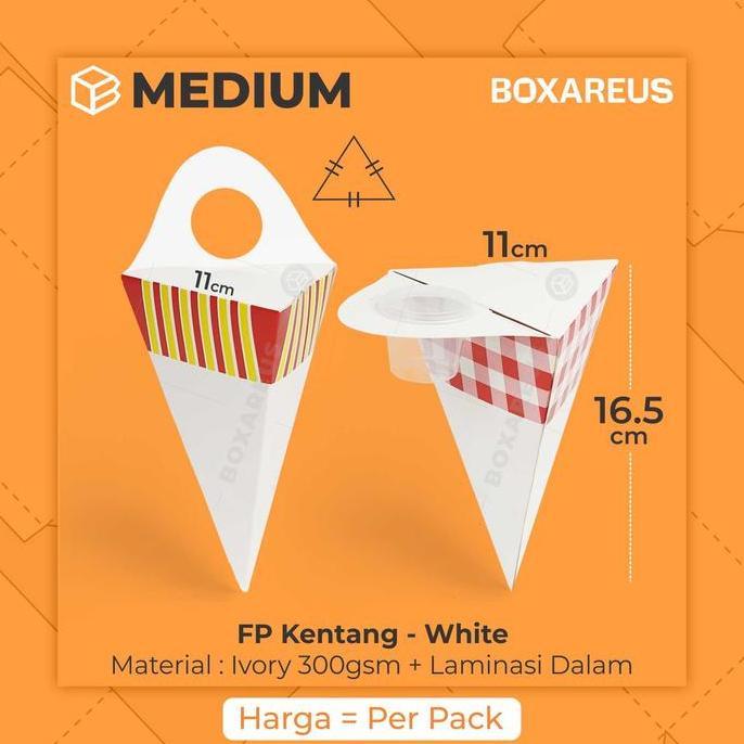 Box Kentang Goreng French Fries Dus Churros Ayam | FP Kentang White