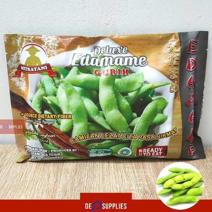 Snack- Edamame Deluxe Gurih Salted 500Gr - Cemilan Kacang Kedelai Asin