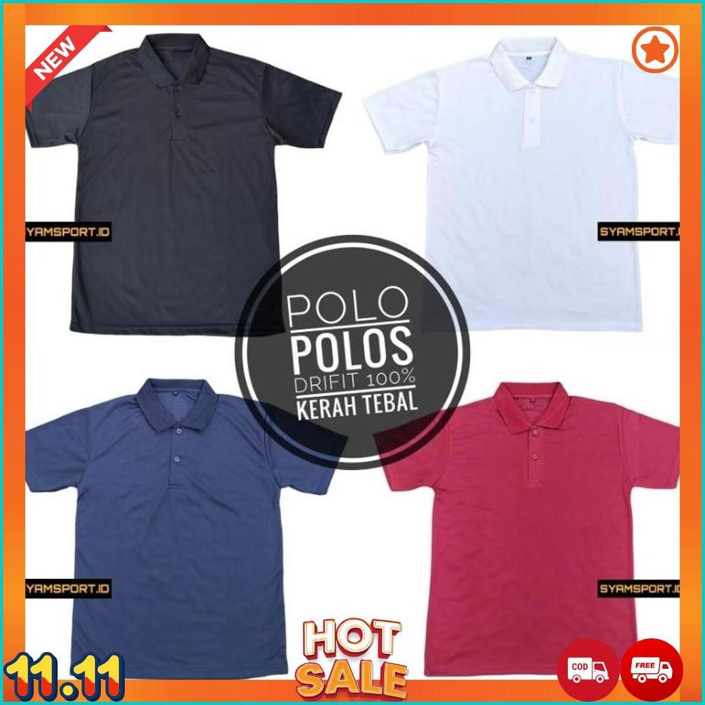 Polo Polos Olahraga DRIFIT FREE INISIAL menyerap keringat KERAH TEBAL / Polo Olahraga / Baju Olahrag