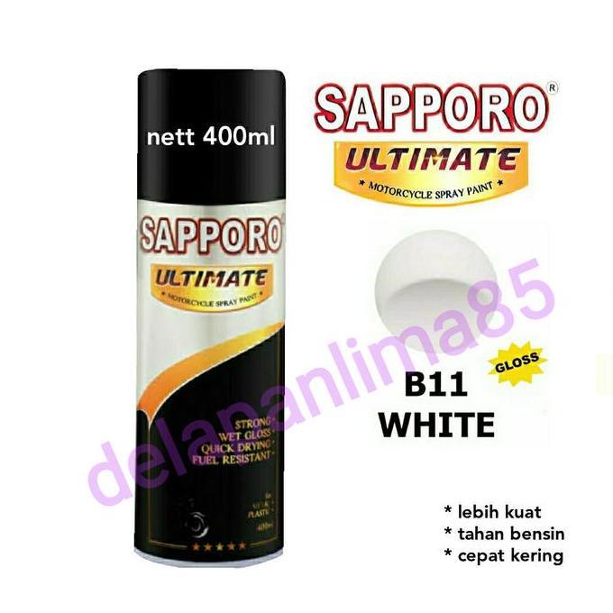 Kael- Sapporo Ultimate B11 White/Putih/Cat Semprot/Pylox/Pilok/Motor/Sepeda