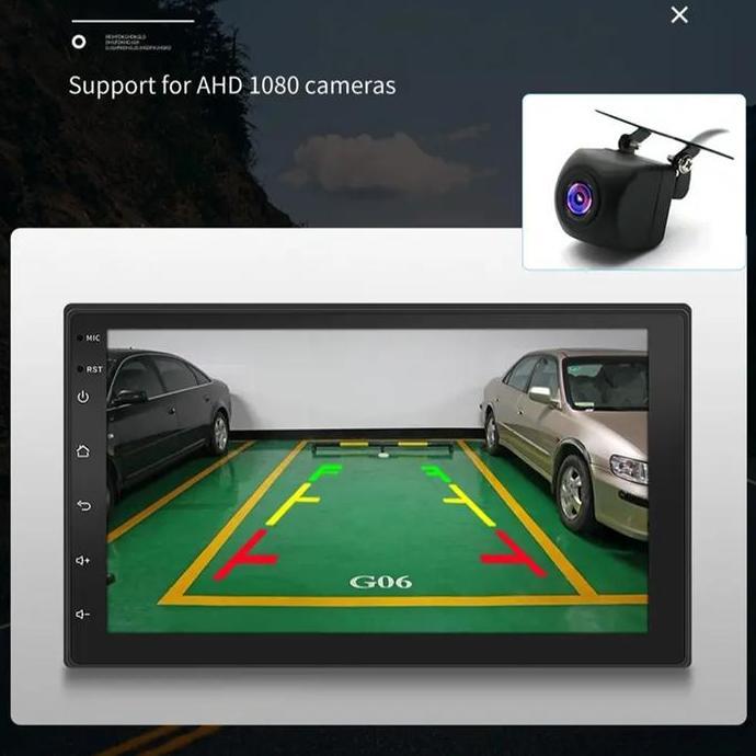 AutoGlide Head Unit Android mobil 4G+64G 7/9/10 Inch 2 Din Kontrol Suhu Cerdas IPS Layer Mobil Navig