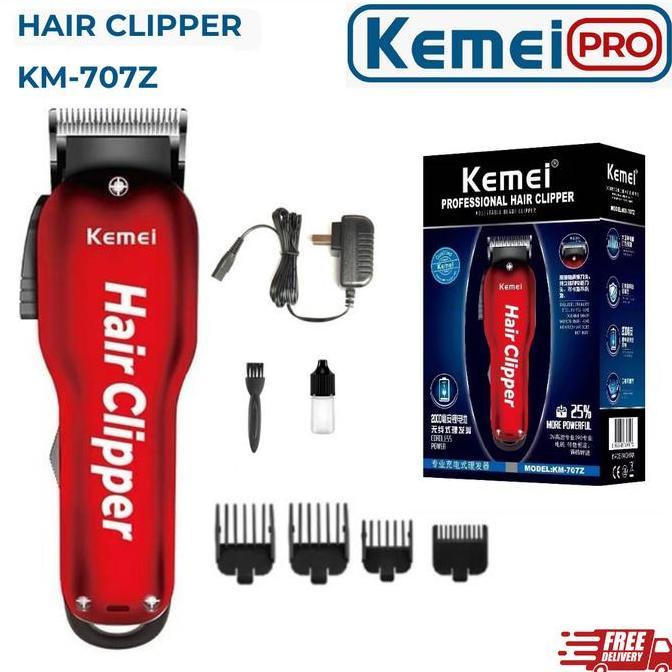 KEMEI 707Z Alat Cukur Listrik Kemei 707Z Merah Tanpa Kabel KM-707Z Rechargeable Hair Clipper Mesin R