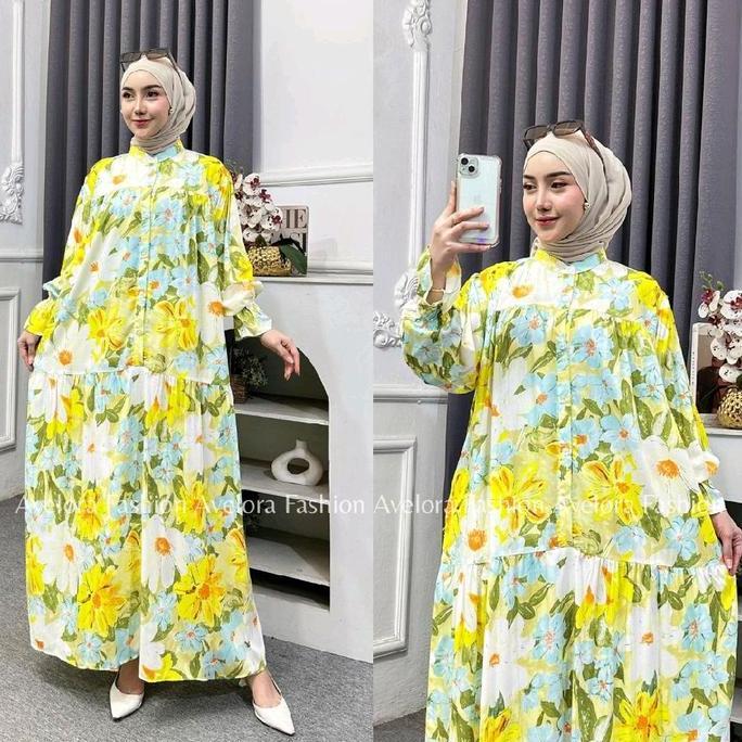 DISKON Gamis Jasmine - Gamis Lengan Balon - Dress Rayon Premium - Gamis Lebaran DISKON