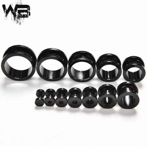 Piercing EarPlug Tunnel Black Stainless Steel 24mm - 30mm