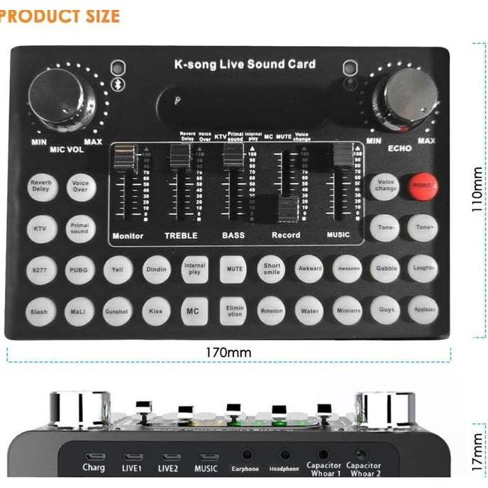 Rext- Mixer F8 F9 Professional External Audio Usb Sound Card Broadcast