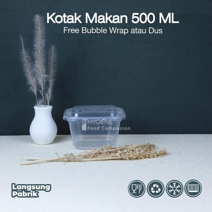 Kotak Makan 500 ML Plastik / Thinwall / Food Container Persegi 500ML