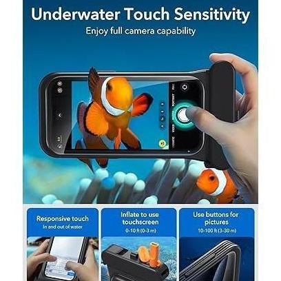 Waterproof Phone Pouch for iPhone 15 Pro 15 ProMax 14 Pro 14 ProMax 13 Pro Underwater Touch Sensitiv