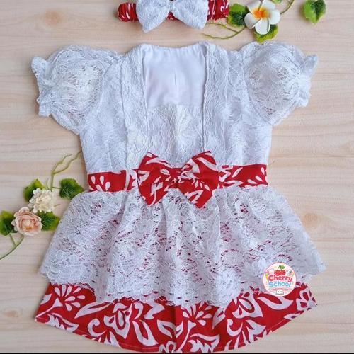 Kebaya Bayi Kinan untuk Tedhak Siten / Kebaya Anak Perempuan / Kebaya Anak warna Putih Merah