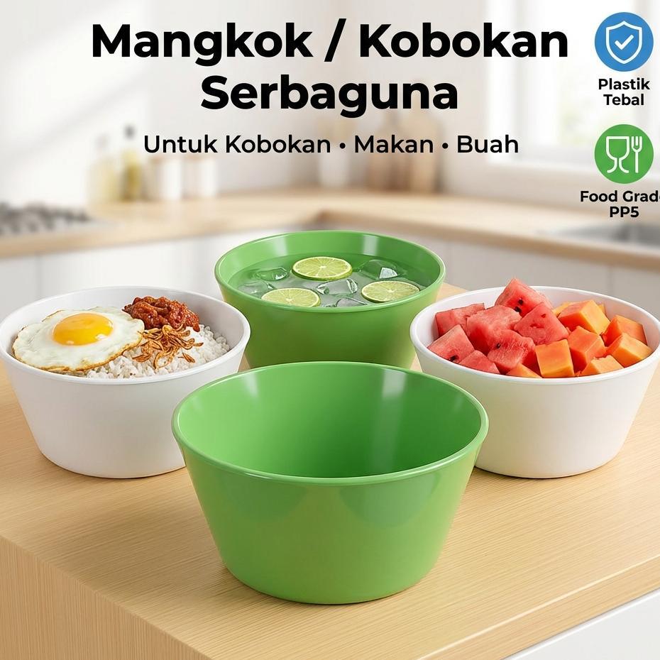 [12 Pcs] Kobokan Tebal Gratis Bubble Semi Melamin Mangkok