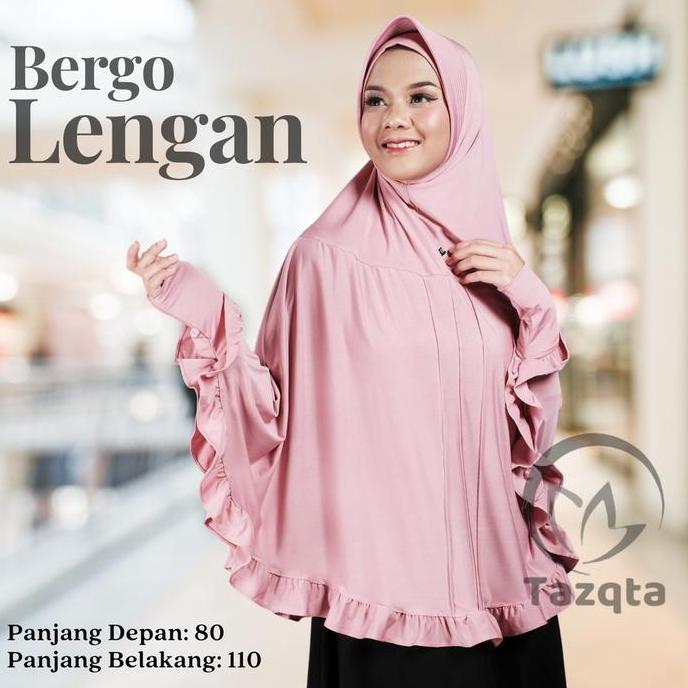 Zira- New- Jilbab Lengan Panjang Syar'I Rempel Bergo Syari Instan Muslim