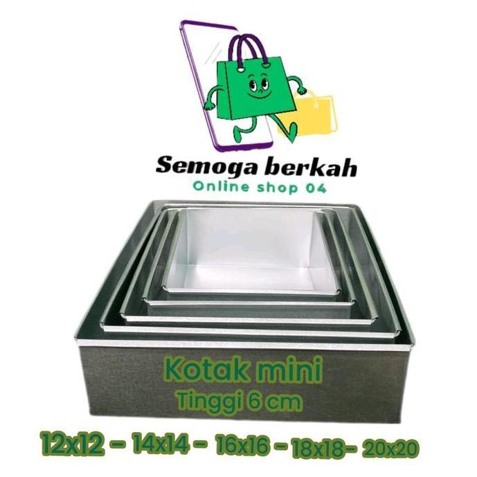 Box- Loyang Kotak Mini 1 Set Isi 5 Pcs Ukuran 12X12 Cm14X14-16X16-18X18-20X20Cm Bahan Galvanis Anti 