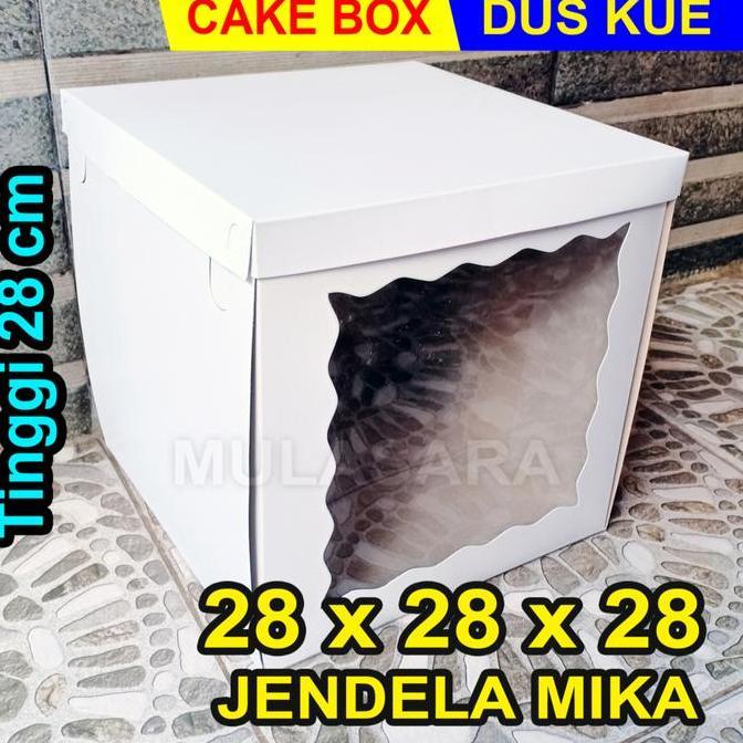 Dus 28x28x28 cm JENDELA MIKA / Tinggi 28cm / Dus Kue ulang tahun / Box