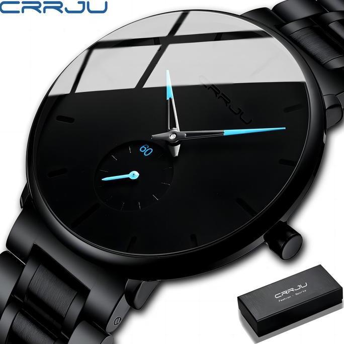 Bw- Jam Tangan Elegan Pria Crrju Submariner Model Abadi Fashion Penjualan Panas Jam Kuarsa Tahan Air
