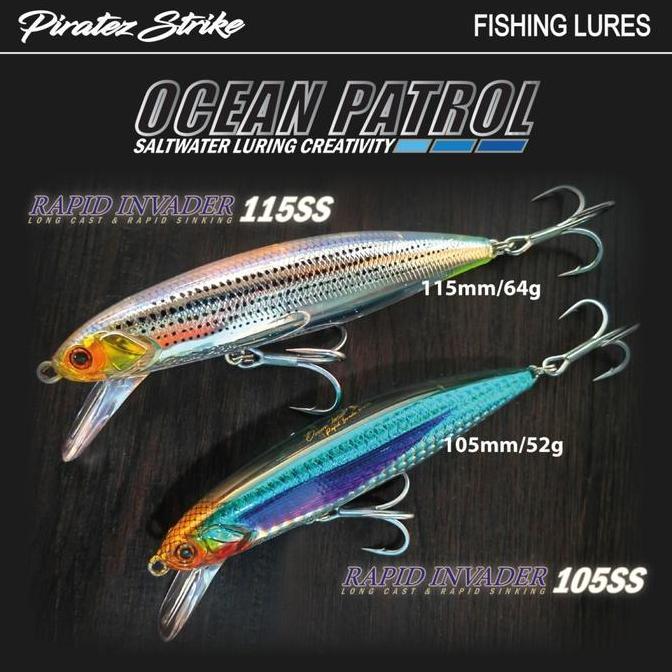 BEBAS ONGKIR - 2024 PIRATEZ STRIKE OCEAN PATROL RAPID INVADER SUPER SINKING/MINNOW FISHING LURE SENS