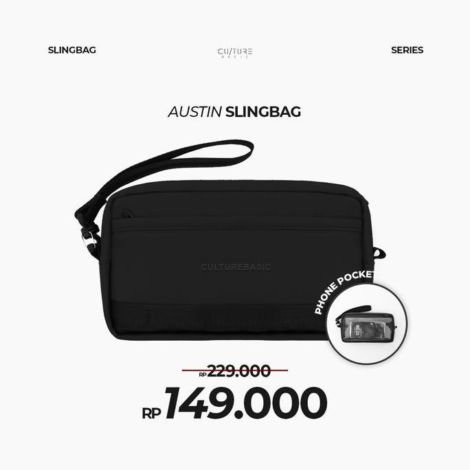 Lansungkirim- Culture Basic | Austin Clutch Tas Selempang Pria | Handbag Pria Kulit