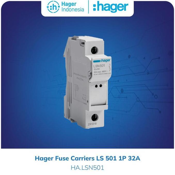 Hager Fuse Carrier 10x38mm / Rumah Fuse Keramik 10x38mm LSN501