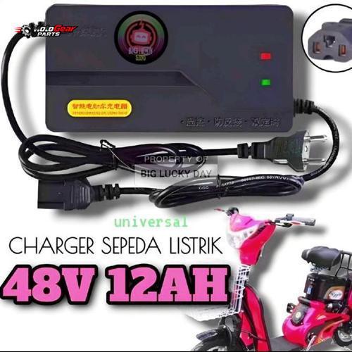 Charger sepeda listrik 48v 12ah universal cas casan selis super rider sunrace antelope Indobike supe