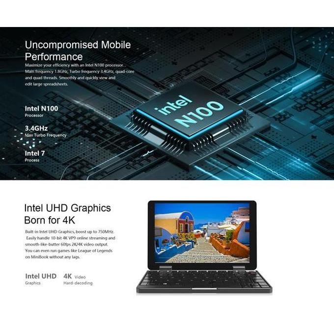 Padf- Chuwi Minibook Versi 22 J4125 6/128Gb 8" Mini Yoga Laptop Windows 10