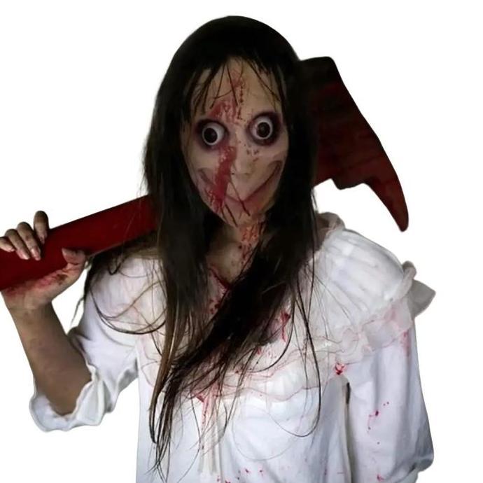 Topeng Momo / Topeng Hantu Momo Topeng Setan Seram Topeng Halloween Diskon