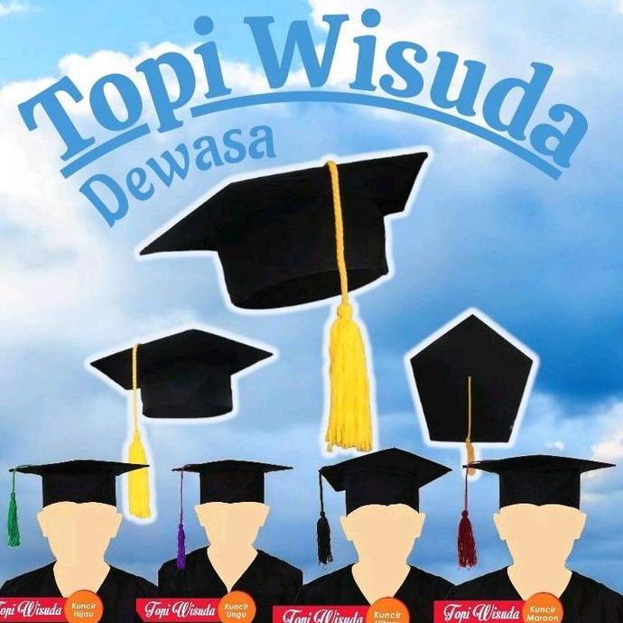 Srios - Topi Toga Wisuda Dewasa Bahan Matador Pria Wanita Berbagai Warna
