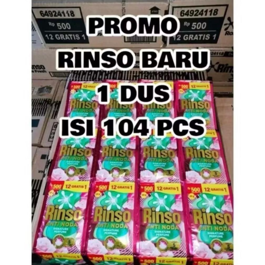 Fresh Rinso Cair 1 Dus / Rinso Renceng 1 Dus 20 Ml Isi 104 Sachet Anti Noda