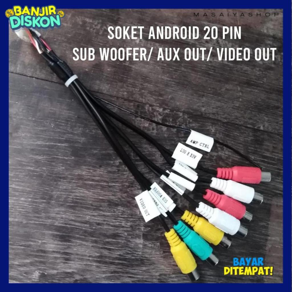 Berkualitas Grosiran Soket Rca Audio Video Subwoofer Kamera Out Headunit Mobil Android 20 Pin