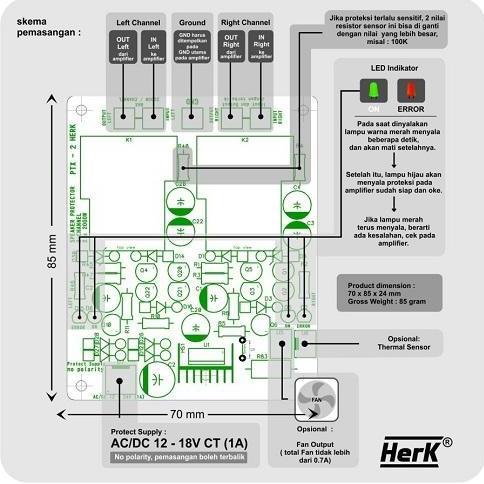 KIT PROTEKTOR SPEAKER PTX-2 2X 2000W SPEAKER PROTECTOR STEREO 2CHANNEL