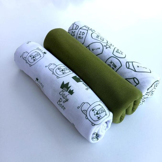 (Good) Bedong Bayi Baru Lahir Karakter Isi 3 pcs jumbo Alas Katun Tidur bedong baby