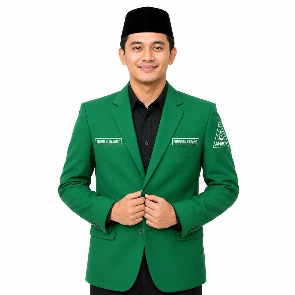 Harga Spesial Jas Ansor Premium Full Bordir Nama Wilayah | Bahan Twist | Jas Gp Ansor Pac Pc Pw | Cu