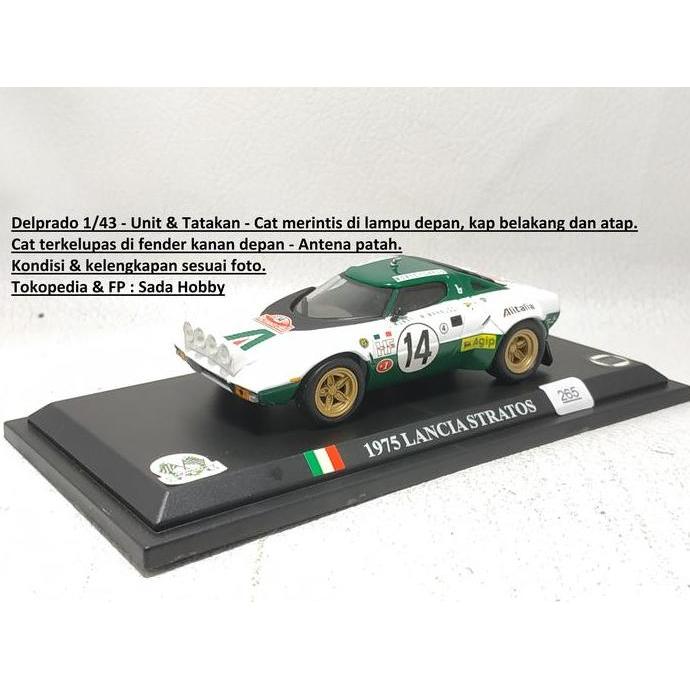 DIECAST DELPRADO 1/43 1975 LANCIA STRATOS ALITALIA NO 14 PUTIH RACE CAR S2025