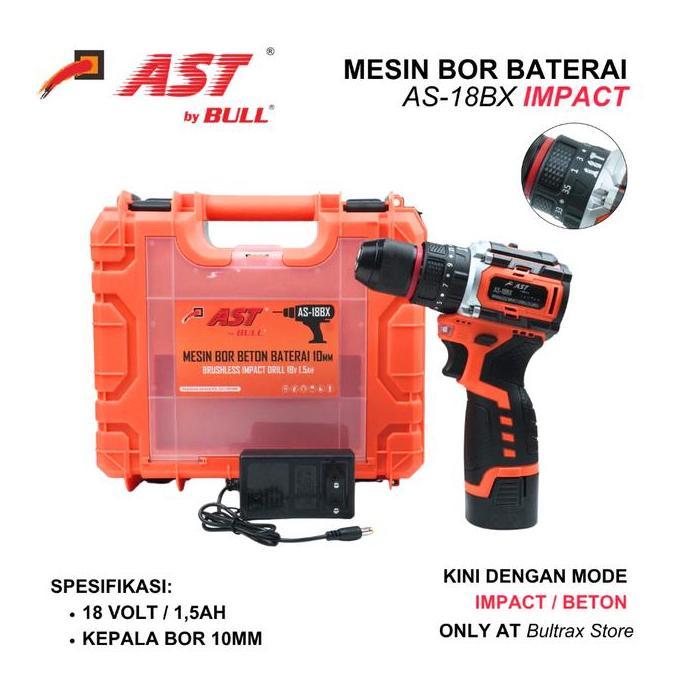 Pilihan - Ast Mesin Bor Baterai As-18Bx Impact Beton Brushless As18Bx 18V 10Mm / Cordless Drill 18Bx