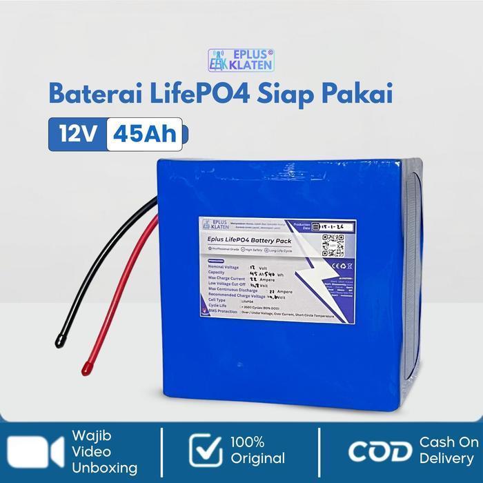 BATERAI LIFEPO4 12V 45A NEW CELL BATTERY 45AH PENGGANTI ACCU AKI SPRAYER ELEKTRIK SETRUM PDC PAC UPS
