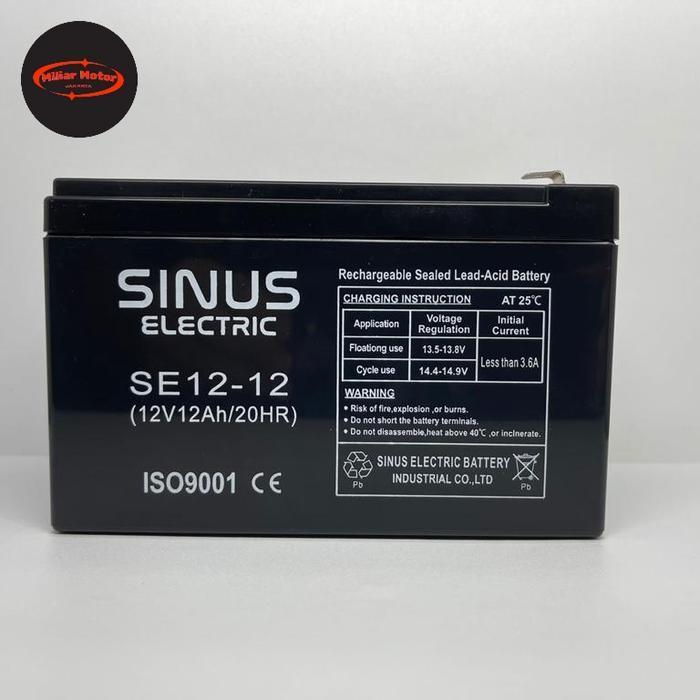 AKI KERING UPS SEPEDA LISTRIK SINUS 12V 12AH VRLA BATTERY MR JACKIE ORIGINAL DAN TERPERCAYA