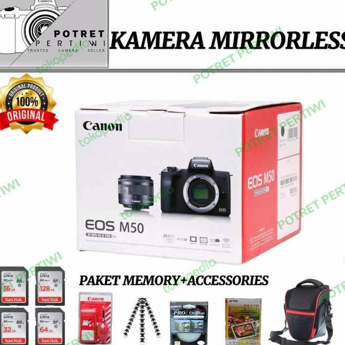 Canon Eos M50 Kit 15-45Mm / Kamera Canon Mirroles M50 Kit 15-45Mm