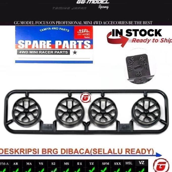 REP TAMIYA 95412 LP TIRES CARBON WHEELS Y SPOKE / PELEK Y SPOKE CARBON
