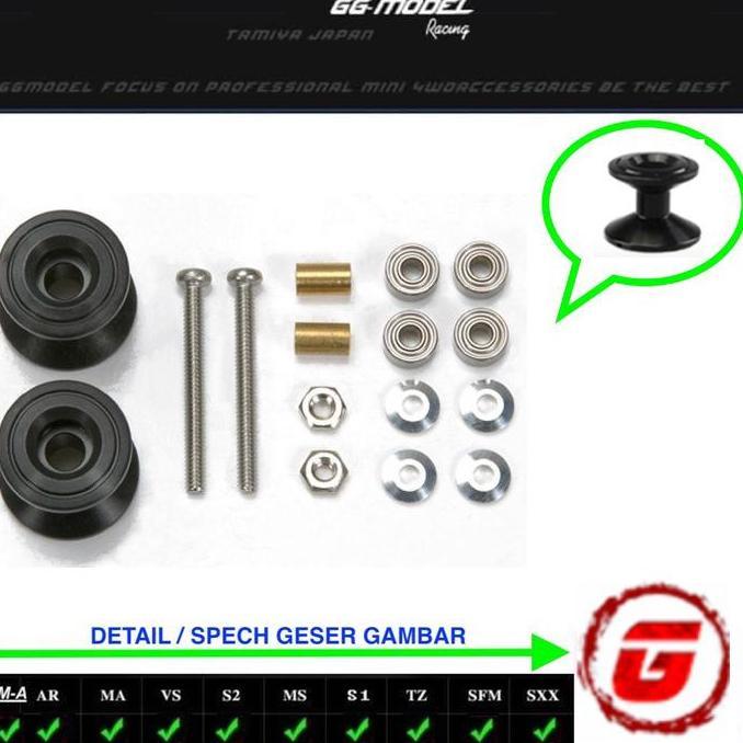 REPLIKA TAMIYA 95231 DOUBLE ALUMINUM ROLLER 13/12MM BLACK