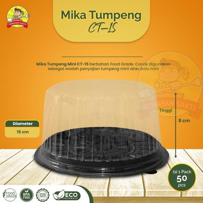 Mika Tumpeng Mini Diameter 15 cm Tempat Tumpeng Mini Bolu Bulat Bahan Mika isi 10 Pcs