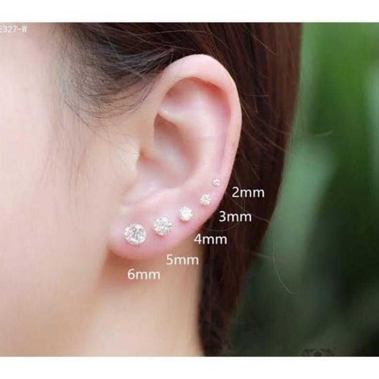Exclusive Anting Tusuk Giwang Perak Mata Burung Asli Silver 925 (Terima Jual Kembali)