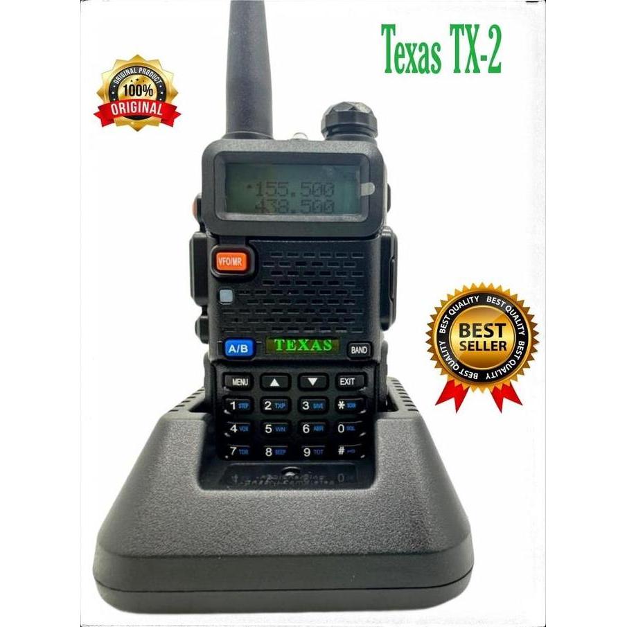 Walkie Talkie Texas Tx-2 Dualband 5KM 10 KM Garansi Internasional Ht