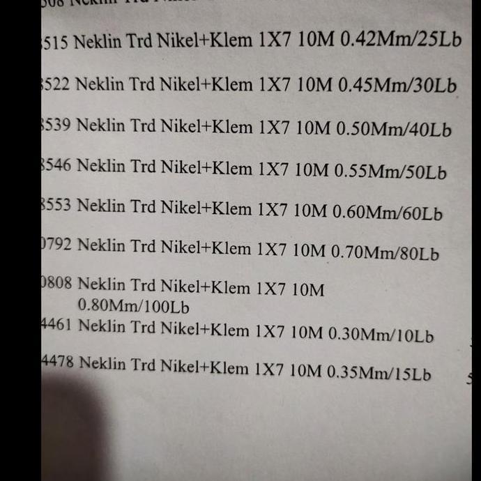 NEKLIN WIRE 1X7 TORNADO