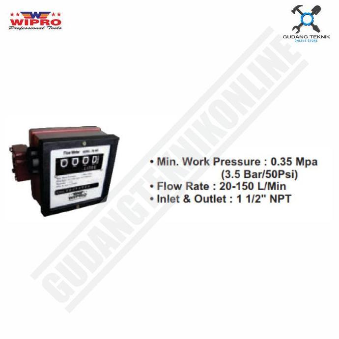 PAMAJEPON Flow Meter 4 Digit 1 1/2" WIPRO FM-40G / Meteran Solar Minyak WIPRO