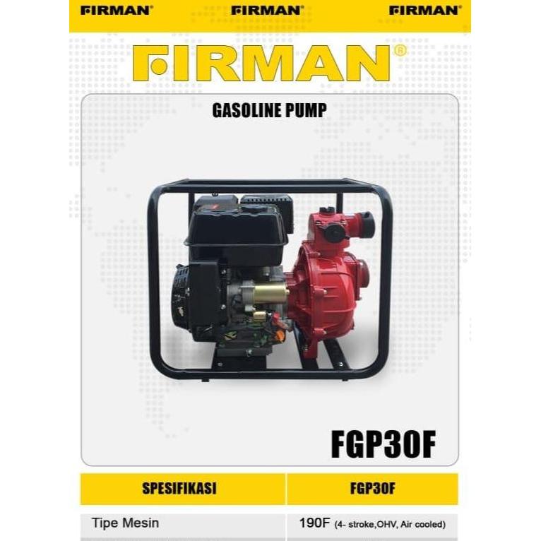 PAMAJEPON Water Pump 3" 14Hp FIRMAN FGP30F / Mesin Pompa Air Pemadam Kebakaran