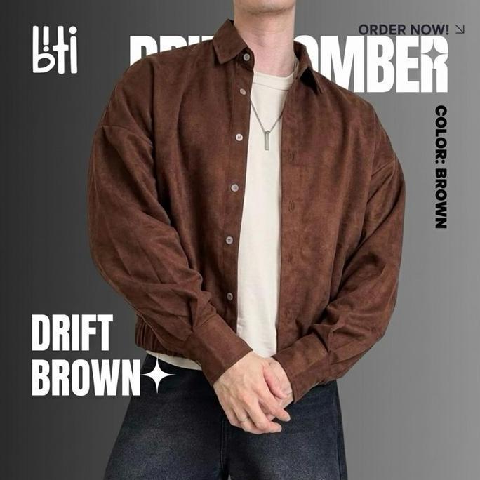 SALE BITI Drift Bomber Shirt | Kemeja Outer Bomber Lengan Panjang Pria Motif Abstrak SALE