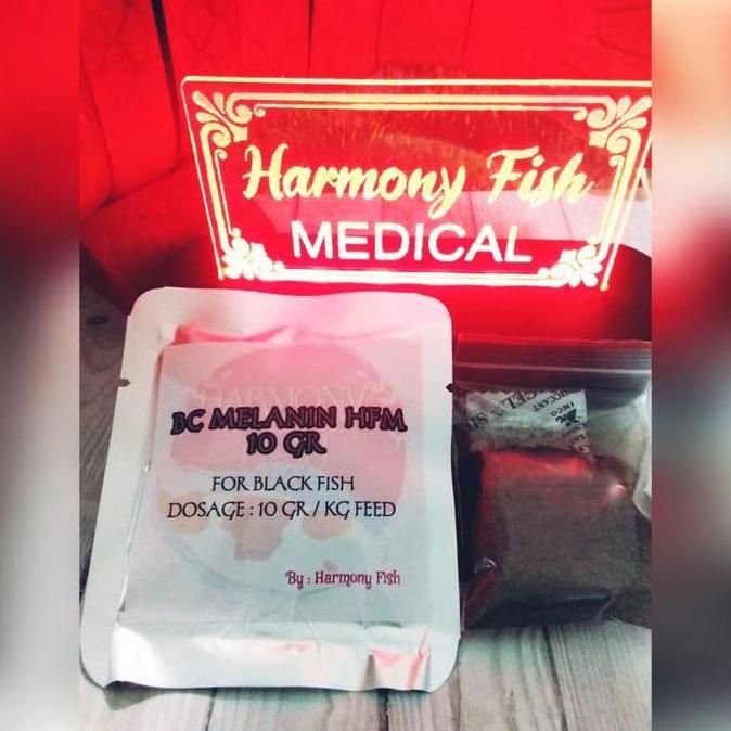 Quatic- Bc Melanin Hfm 10Gr Bubuk Vitamin Pmen Hitam Black Ikan Koi Koki