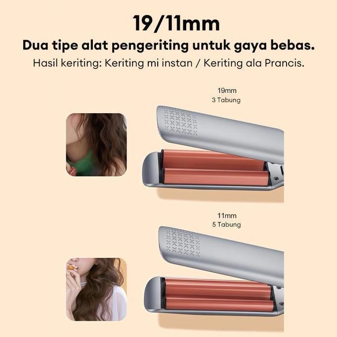 Jevan_Celly - Tixx Catok Rambut Gelombang Air V2058 Dua Ukuran 19Mm/11Mm Suhu 100-230C Ion Negatif L
