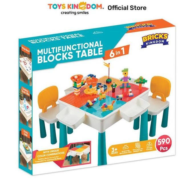 Toys Kingdom Bricks Kingdom Set Meja & 2 pcs Kursi Anak Building Bricks - Mix Meja Kursi Anak Blok S
