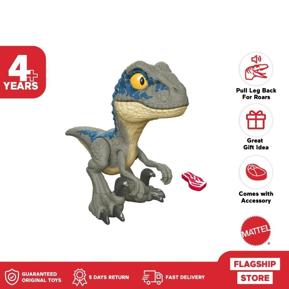 Jurassic World Mega Roar Blue Velociraptor - Mainan Action Figure